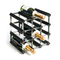 RTA 12-Bottle Wooden Wine Rack – Black Ash